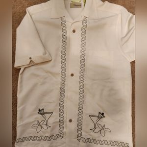 Cubavera button down, martini embroidered, men's small